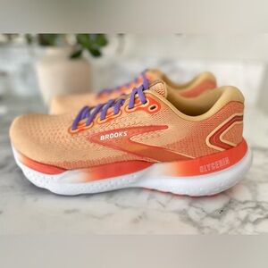 New Brooks Glycerin 21 Running Shoes Womens 11 Sunburst Orange Purple Walking